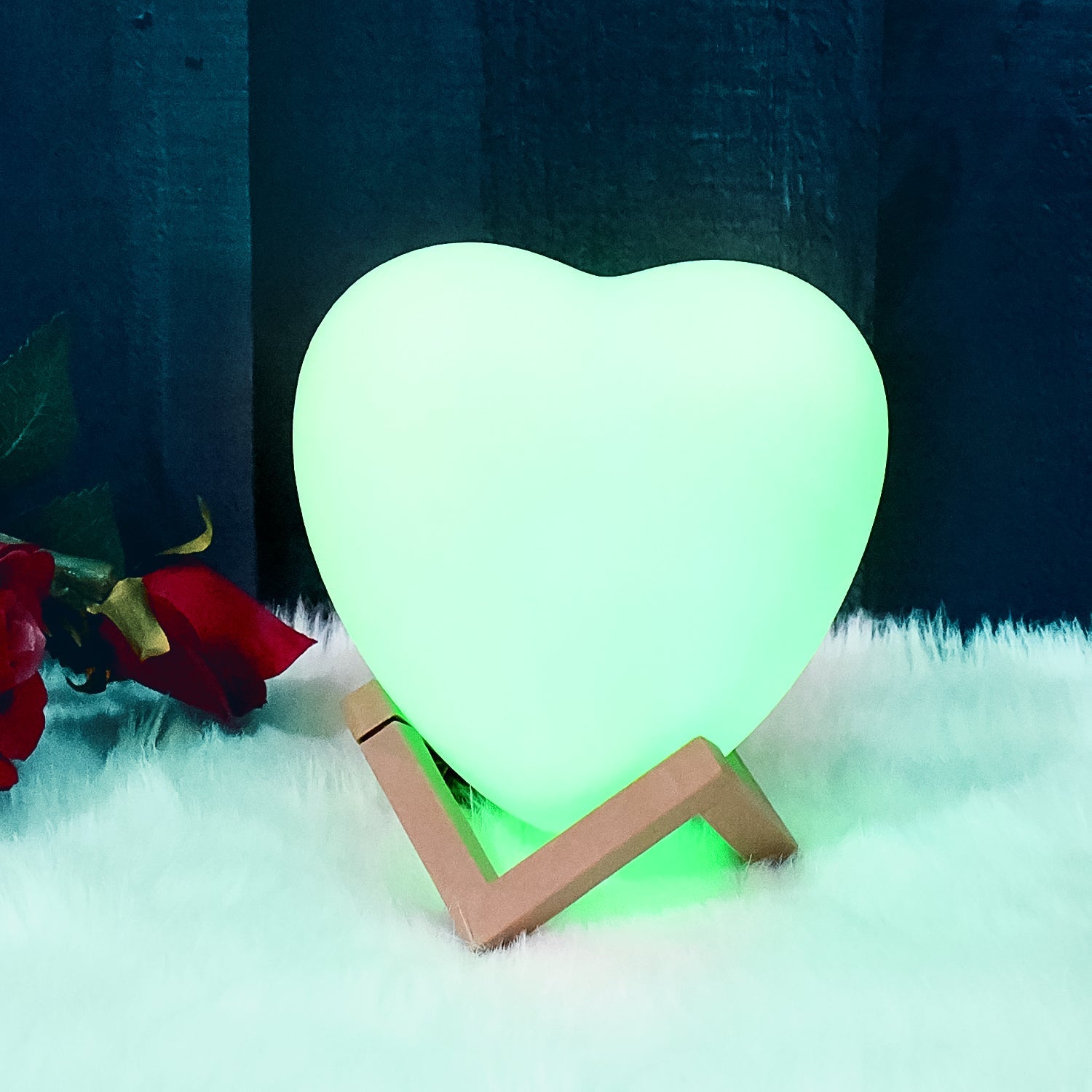 3D Heart Shape Moon Night Lamp with Plastic Stand (13 x12 Cm / 1 Pc) 3D Heart Shape Moon Night Lamp with Plastic Stand (13 x12 Cm / 1 Pc)